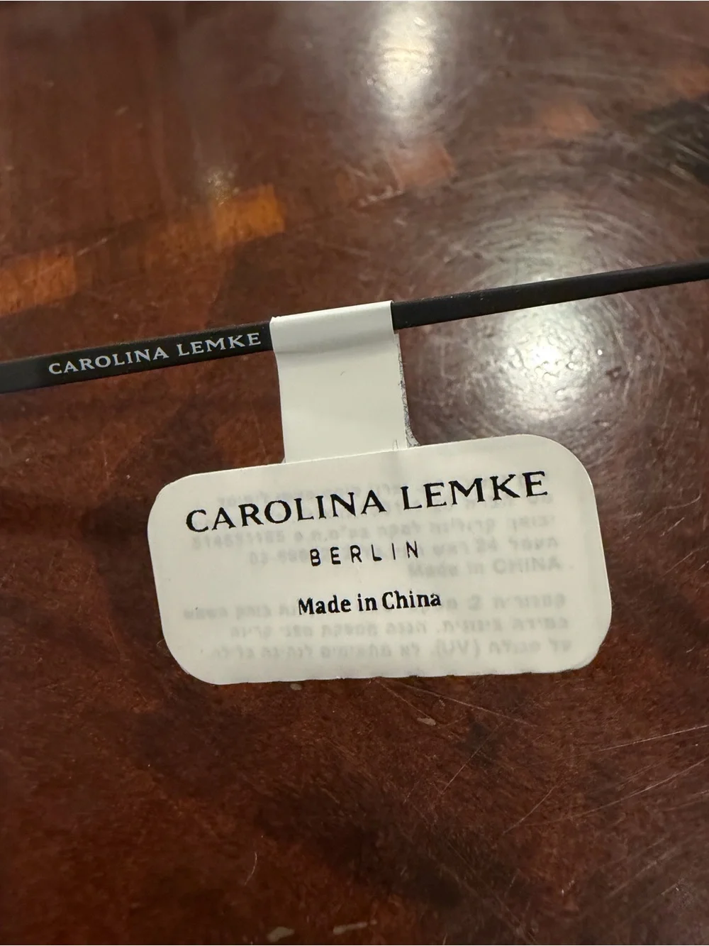 Carolina Lemke Berlin Reico Black With Blue Lens Round Metal Sunglasses Unisex